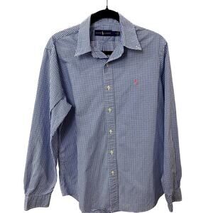 ✨HOST PICK✨Ralph Lauren Men’s Blue/White Button Down Shirt - Size Medium (EUC)
